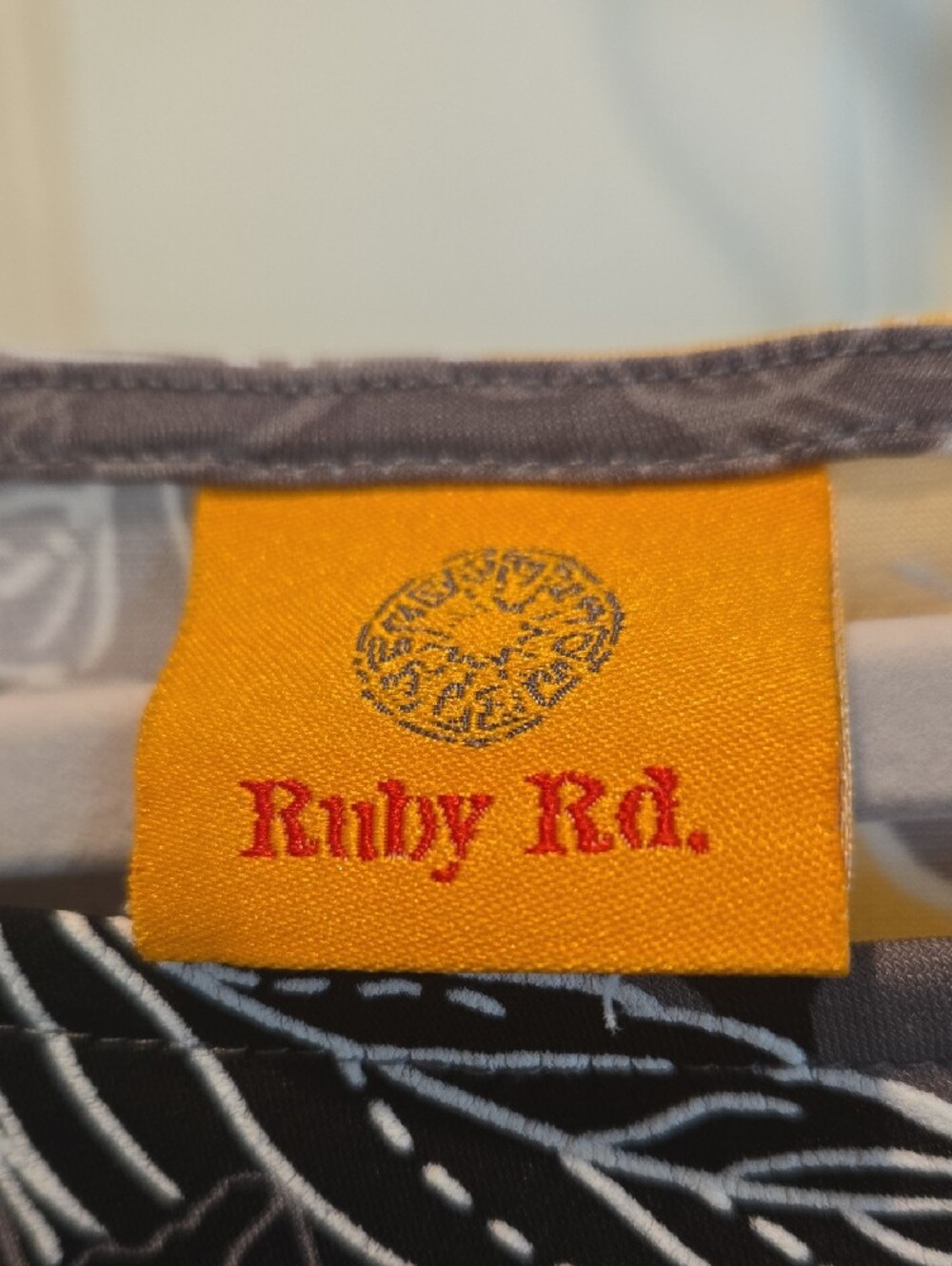 Ruby Rd. Yellow Logo Tag on Black & Gray Pattern - Picture 2 of 5